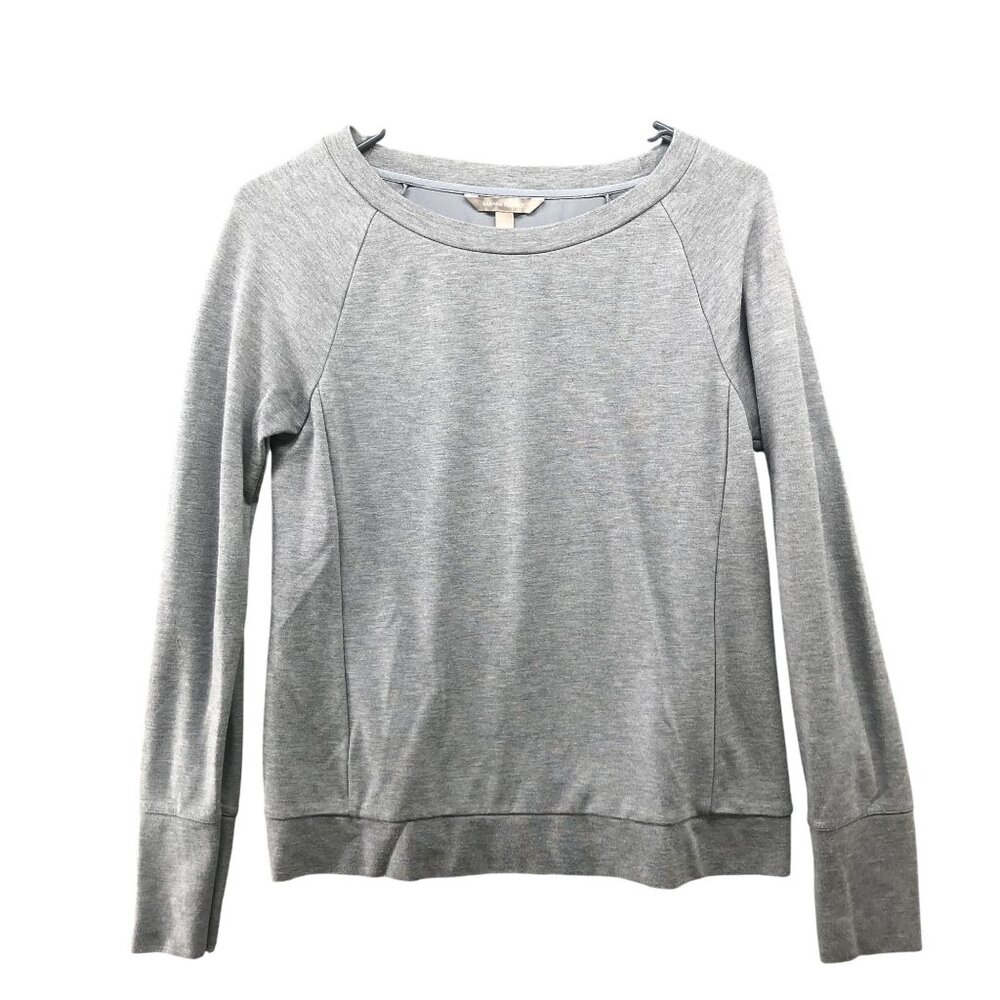 Banana Republic Ponte Silk‎ Sweatshirt Womens XS Gray Mixed Media Pullover